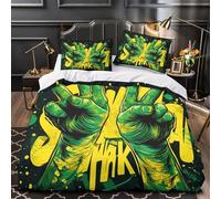 victory_signs 3D Print Duvet Cover 3pcs Microfiber Easy Care Bedroom Decor graffiti_art_style Comforter Cover 2 Pillowcases Hidden Zipper Breathable Kids & Teens Double（200x200cm）