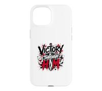 Victory Through Him Christian Warrior Cross Case for iPhone 15