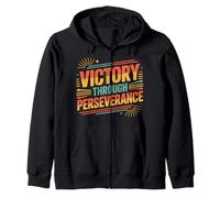 Victory Through Perseverance Drive Mindset Success - Zip Hoodie