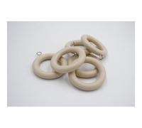 VICTORY Wooden Curtain Pole Rings For 28mm Diameter Poles - Stone Finish - Inner Diameter: 38mm, Outer Diameter: 50mm - Pack of 6