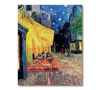 Victory Wooden Puzzles - 'Café Terrace at Night' Miniature Jigsaw Puzzle for Adults - 77 Pieces. Premium Linden Wood Artwork Jigsaw Puzzle in Metal Storage Tin with Special 'Whimsical' Shaped Pieces.