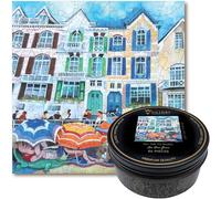 Victory Wooden Puzzles - 'Day Trip to France' Jigsaw Puzzle for Adults - 86 Pieces. Premium Linden Wood Miniature Beach Jigsaw Puzzle in Metal Storage Tin with Special 'Whimsical' Shaped Pieces.
