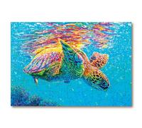 Victory Wooden Puzzles - 'Dive Into Your Dreams’ Miniature Jigsaw Puzzle for Adults - 88 Pieces. Premium Linden Wood Turtle Jigsaw Puzzle in Metal Storage Tin with Special 'Whimsical' Shaped Pieces.