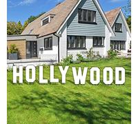 VictoryStore 18-Inch Hollywood Yard Sign Letters with Stakes, Solid White Corrugated Plastic, Non-Printed, American Made, 9 Letters