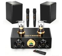 VICTRESS Home Theater System with Amplifier and Speakers, 800W Bluetooth Stereo Receiver with 2 Wireless Mics, ARC Optical PC-USB MM Phono Inputs, for TV Music Karaoke