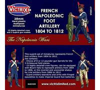Victrix VX0017 - French Napoleonic Artillery 1804-1812 - 15 Figure Set And 3 Gun Models - 28mm Plastic Miniatures Napoleonic