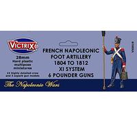 Victrix VX0019 - French Napoleonic Artillery 1804-1812 XI System With 6pdr Guns - 15 Figure Set And 3 Gun Models - 28mm Plastic Miniatures Napoleonic