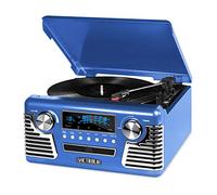 Victrola 50's Retro Bluetooth Record Player & Multimedia Center with Built-in Speakers - 3-Speed Turntable, CD Player, AM/FM Radio | Vinyl to MP3 Recording | Wireless Music Streaming | Blue
