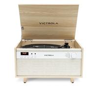Victrola Century 6-in-1 Vinyl Record Player & Music Centre - 3-Speed Turntable, CD & Cassette Player, VINYLSTREAM, Bluetooth & 3.5mm Aux, Record Player with Speakers, Mid Century Design (Natural)