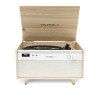 Victrola Century 6-in-1 Vinyl Record Player & Music Centre - 3-Speed Turntable, CD & Cassette Player, VINYLSTREAM, Bluetooth & 3.5mm Aux, Record Player with Speakers, Mid Century Design (Natural)