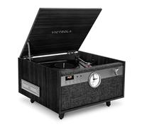 Victrola Century 6-In-1 Music Centre With Clock Black