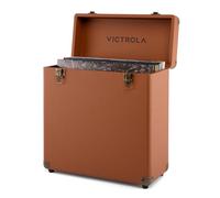 Victrola Collector II (2026 Model) - Vinyl Record Storage Case - Hold 30+ Vinyl Turntable Records, Heavy-Duty Hardware, Soft Interior Lining, Portable with Carry Handle (Brown)