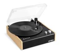 Victrola Eastwood - Bluetooth Record Player - 3-Speed Turntable, Premium MM Cartridge, Vinyl Stream for Wireless Streaming, Removable Dust Cover, Built-in Speakers (Bamboo)