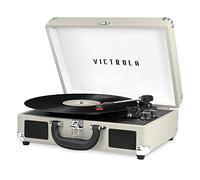 Victrola Journey Bluetooth Portable Suitcase Record Player - with Built-in Speakers, 3 Speed Vinyl Record Player, RCA Out, Headphone Jack (Light Grey)