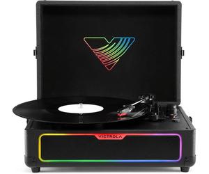 VICTROLA Journey Glow Portable Belt Drive Bluetooth Turntable - Black, Black