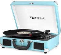 Victrola Journey Portable Record Player - Suitcase 5.0 Bluetooth turntable with 3-Speeds, Built-in Stereo Speakers, 3.5mm Aux-in Jack, Turquoise (VSC-550BT)