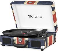 VICTROLA Journey Portable Belt Drive Bluetooth Turntable - UK Flag, Blue,Red,Patterned,White