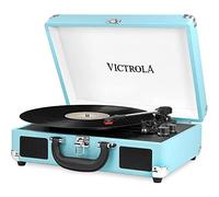 Victrola Journey Portable Record Player - Suitcase 5.0 Bluetooth turntable with 3-Speeds, Built-in Stereo Speakers, 3.5mm Aux-in Jack, Turquoise (VSC-550BT)