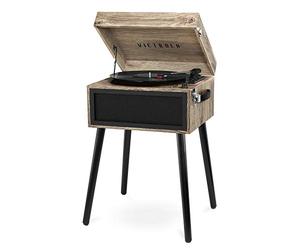 Victrola Liberty - Bluetooth Record Player - 5-in-1 Turntable with Vinyl Stream, FM Radio, USB Playback, Built-in Speakers, Use as Stand or Tabletop Player (Farmhouse Oatmeal)