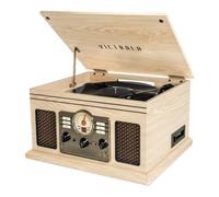 Victrola Nostalgic 6-in-1 Bluetooth Record Player & Multimedia Center with Built-in Speakers - 3-Speed Turntable, CD & Cassette Player, FM Radio | Wireless Music Streaming | Natural