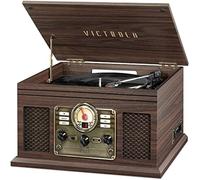Victrola Nostalgic Classic Wood 6-in-1 Bluetooth Turntable Entertainment Center, Espresso