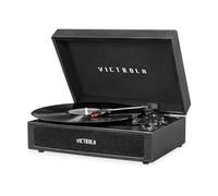 Victrola Parker - 3-Speed Bluetooth Suitcase Turntable with Built-In Stereo Speakers, Aux-In, RCA & Headphone Jack, Wireless Music Streaming (Black)