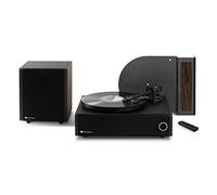 Victrola Premiere V1 Soundbar System with Built-in Record Player, Wireless Subwoofer and 5.0 Bluetooth Streaming, Stereo Soundbar, 6.5" Powered Subwoofer, Supports 33-1/3 and 45 RPM Vinyl Records