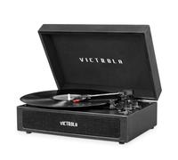 Victrola Premium 3-Speed Bluetooth Suitcase Record Player with Built-in Stereo Speakers, Supports RCA Output, Aux-in, Black