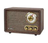 Victrola Retro Wood Bluetooth Radio with Built-in Speakers, Elegant & Vintage Design, Rotary AM/FM Tuning Dial, Wireless Streaming, Espresso