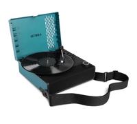 Victrola Revolution GO - Portable Vinyl Record Player, Battery-Powered Bluetooth Turntable, 12 Hour Battery Life, 3 Speed Belt-Driven Record Player, RCA Output, 3.5mm Headphone Jack (Blue)