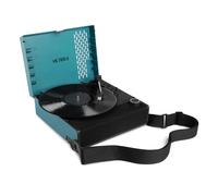 Victrola Revolution GO - Portable Vinyl Record Player, Battery-Powered Bluetooth Turntable, 12 Hour Battery Life, 3 Speed Belt-Driven Record Player, RCA Output, 3.5mm Headphone Jack (Blue)