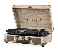 Victrola Vintage 3-Speed Bluetooth Portable Suitcase Record Player with Built-in Speakers | Upgraded Turntable Audio Sound|Oatmeal, Model Number: VSC-550BT-FOT