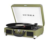 Victrola Vintage 3-Speed Bluetooth Portable Suitcase Record Player with Built-in Speakers | Upgraded Turntable Audio Sound|Green Olive, Model Number: VSC-550BT-GRO