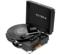 Victrola VSC-500BTC-BLK Vinyl Suitcase Record Player with Cassette, Bluetooth connectivity, 14 x 11 x 5 inches, Black