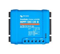 Victron SmartSolar MPPT 100/20 20A solar charge controller for solar panels up to 290W (12V) / 580W (24V) and up to 100V. With inbuilt Bluetooth for advanced system monitoring and programming.