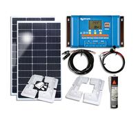 Victron Solar Panel Kit - 100W Solar Panel with Smart MPPT Charge Controller, Battery Charging Kit, Mounting Brackets & Cables - Off-Grid, Campervan, Caravan, Boat, 12V Systems