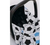 Viculii Double Sided Baby Wrap for car seat | black and blue football baby wrap swaddle cover cosytoes blanket for car seat 100x100cm | boy