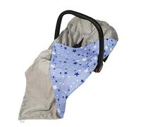 Viculii Double Sided Baby Wrap for car seat | boy stars blue and grey baby wrap swaddle cover cosytoes blanket for car seat 100x100cm