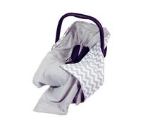 Viculii Double Sided Baby Wrap for car seat | grey chevron zig zag baby wrap swaddle cover cosytoes blanket for car seat 100x100cm | boy or girl