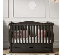 VICULII Gilbert Cot Bed Black With Drawer And Mattress