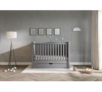 VICULII Gilbert Cot Bed Grey With Drawer