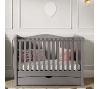 VICULII Gilbert Cot Bed Grey With Drawer And Mattress