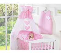 Viculii New Small Decorative Baby Cot Canopy Drape Mosquito Net Bow Hearts ONLY - pink or white or grey (Pink)