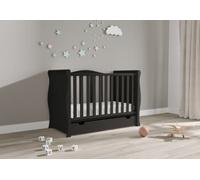 VICULII Willow Black Sleigh Mini Cot Bed With Drawer