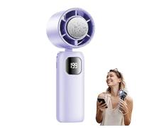 ViCUULY 2025 Rapid Cooling Fan, Portable Handheld Turbo Fan, Semiconductor Cooling Handheld Foldable Dual-Purpose Neck Hanging USB Charging Outdoor Portable Refrigeration Tools (Purple)