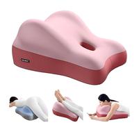 ViCUULY Butt Cushion for Couples, Space Memory Foam Bedside Sleeping Sofa Cushion Bed Hip Raising Multifunctional Pillow Buttocks Thickened Half Lying Pressure Relief (Double Pink Color Matching)