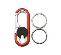 ViCUULY Creative Stainless Steel Keychain, Men’s Car Key Chain, Keychain for Men and Women, Double Ring Design (Orange Style A)