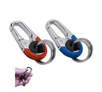 ViCUULY Creative Stainless Steel Keychain, Men’s Car Key Chain, Keychain for Men and Women, Double Ring Design (2pcs Style B)