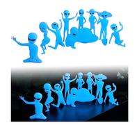 ViCUULY Cute Glow in The Dark Plant Accessory, Glow in The Dark Aliens for Plants, Luminous Tree Spirits, Micro Landscape Accessories Outside Indoor Outdoor (Blue Light)