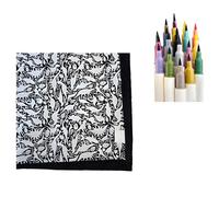 ViCUULY DIY Coloring Blanket, Creative Personalized Handmade Colorful Blanket Color Your Own Blankets Washable Fuzzy Velvet Home Holiday Decor Ideal (Dinosaurs+15 Colored Pencils)